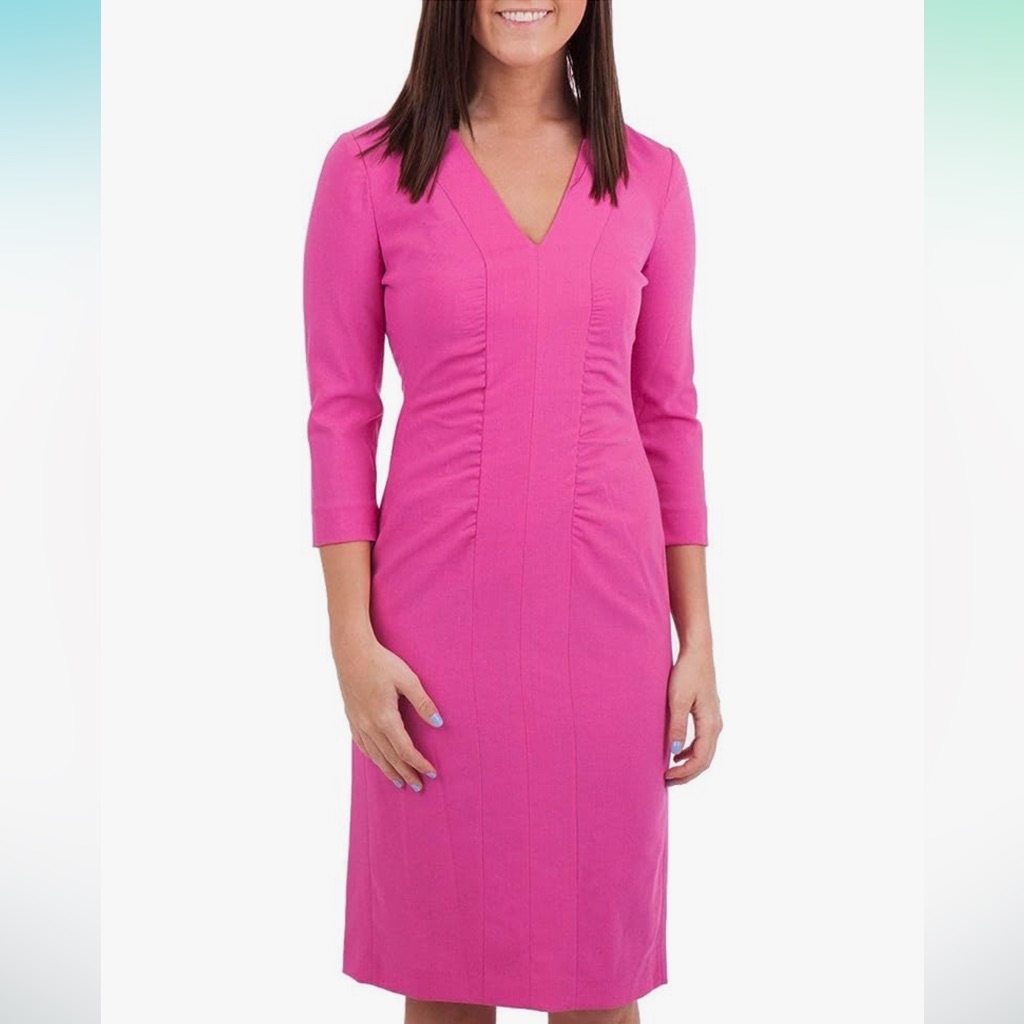 Narciso Rodriguez Crepe V-Neck Dress, Pink, Us 6 / It 42